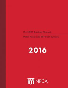 NRCA Metal Panel and SPF Roof Systems 2016